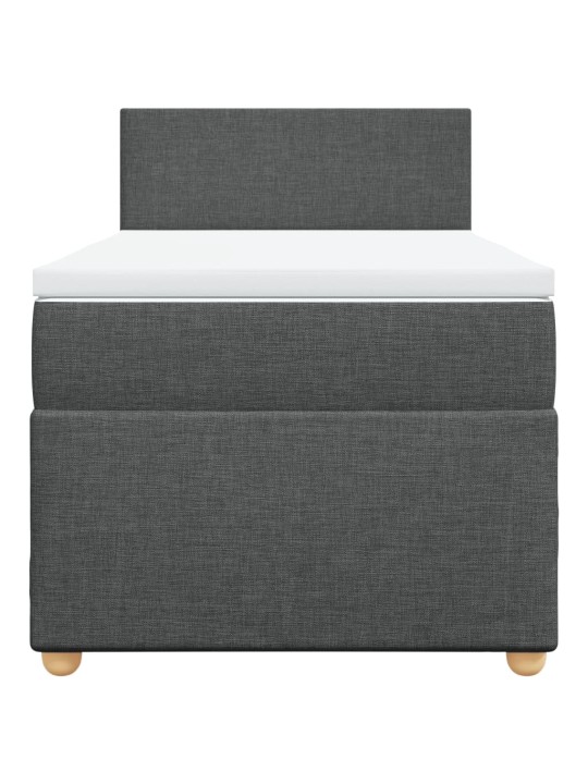 Box spring postel s matrací tmavě šedá 90x200 cm textil