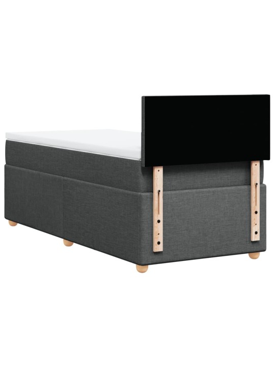Box spring postel s matrací tmavě šedá 90x200 cm textil