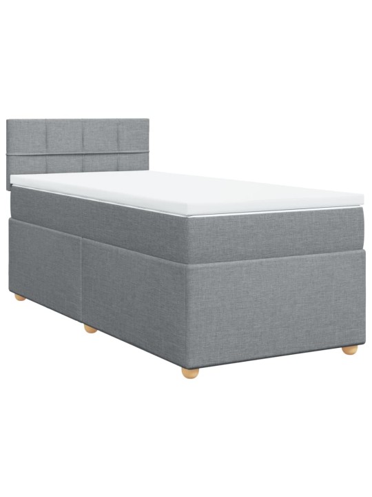 Box spring postel s matrací světle šedá 90x200 cm textil