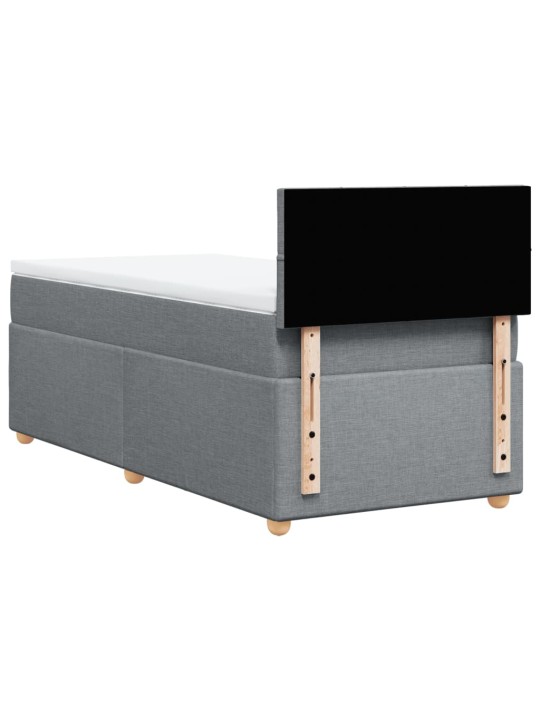 Box spring postel s matrací světle šedá 90x200 cm textil