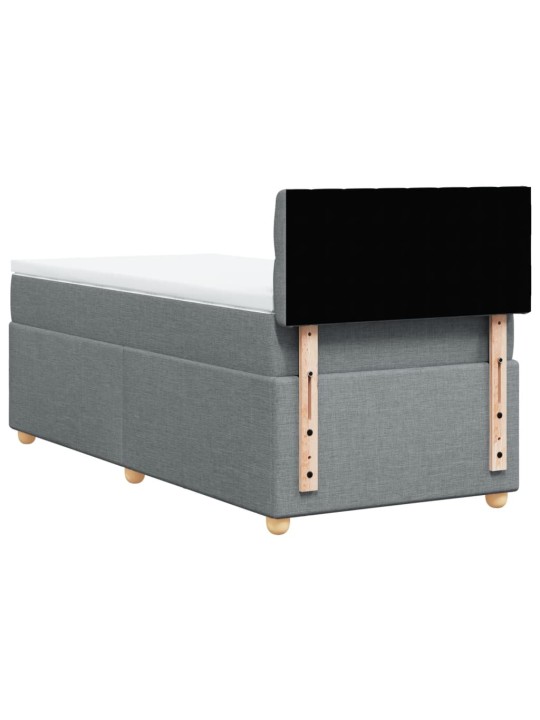 Box spring postel s matrací světle šedá 90x200 cm textil