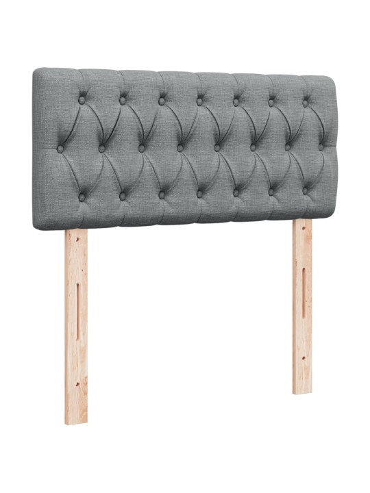 Box spring postel s matrací světle šedá 90x200 cm textil