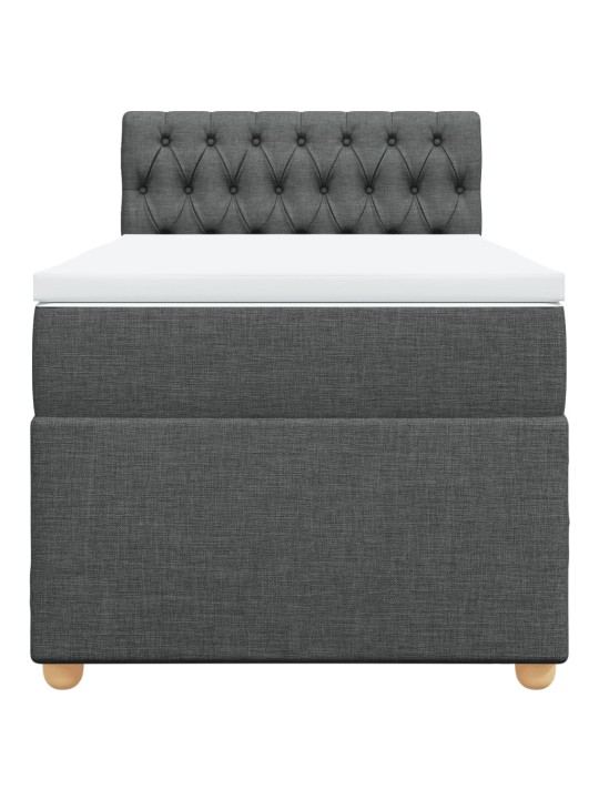 Box spring postel s matrací tmavě šedá 90x200 cm textil