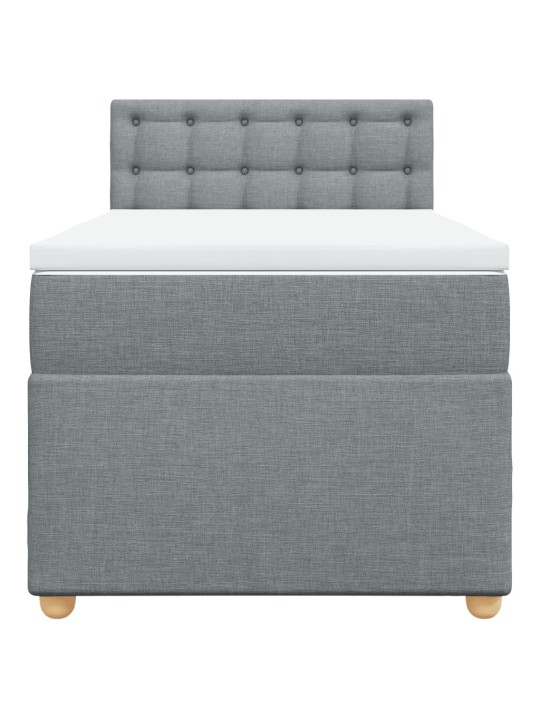 Box spring postel s matrací světle šedá 90x200 cm textil
