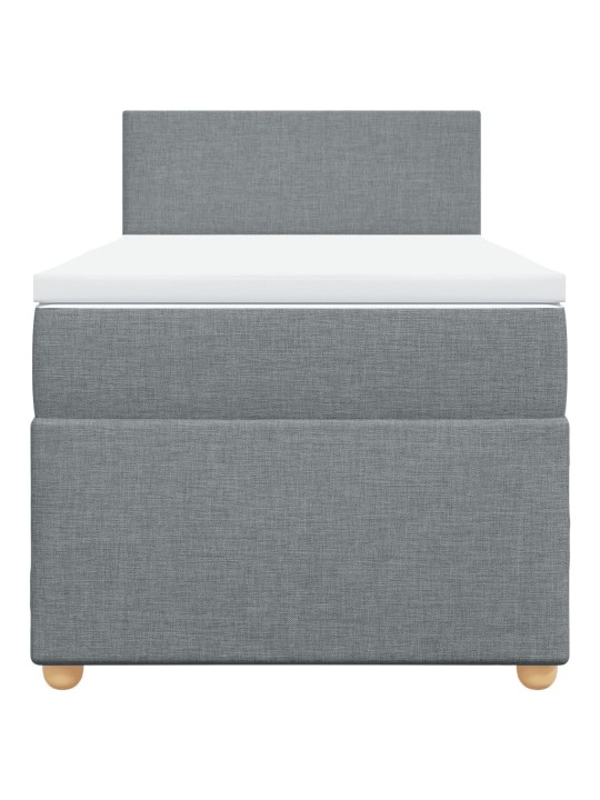 Box spring postel s matrací světle šedý 100 x 200 cm textil