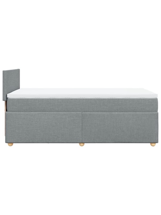 Box spring postel s matrací světle šedý 100 x 200 cm textil