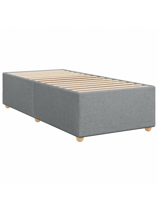 Box spring postel s matrací světle šedý 100 x 200 cm textil