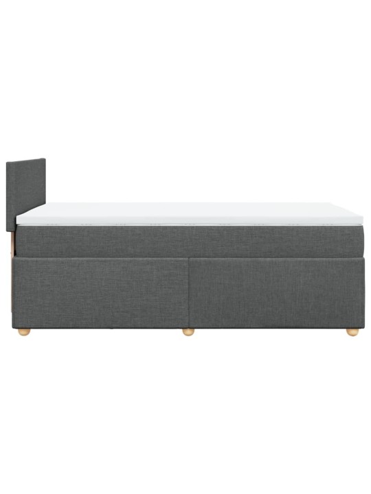Box spring postel s matrací tmavě šedá 100 x 200 cm textil