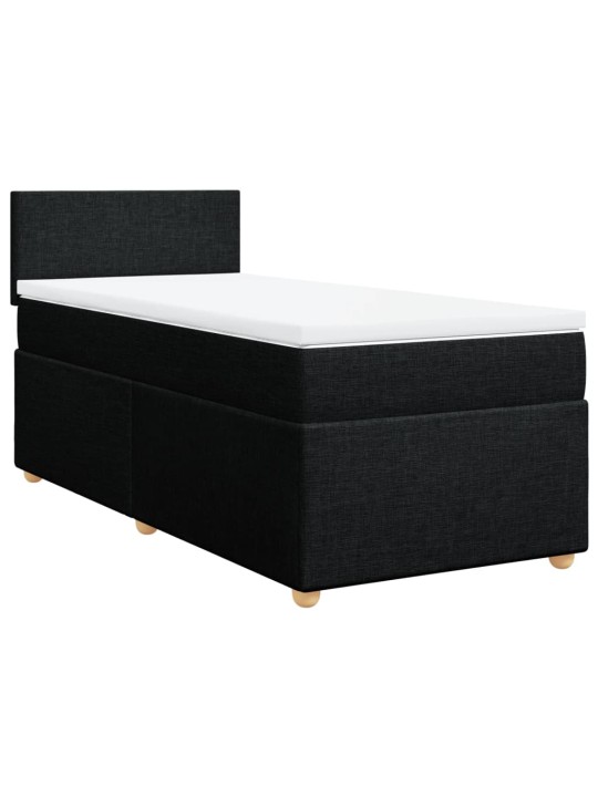 Box spring postel s matrací černá 100 x 200 cm textil