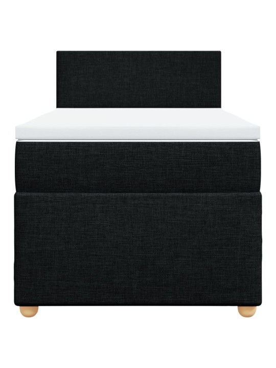 Box spring postel s matrací černá 100 x 200 cm textil