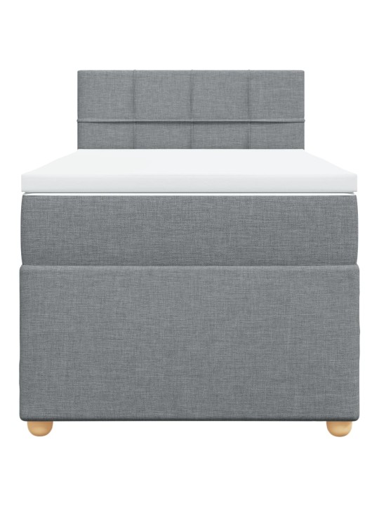 Box spring postel s matrací světle šedý 100 x 200 cm textil