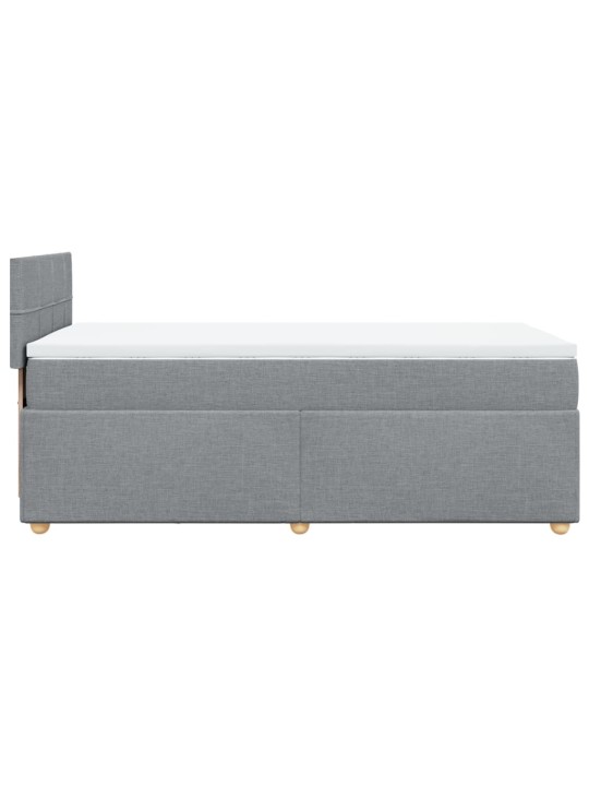 Box spring postel s matrací světle šedý 100 x 200 cm textil