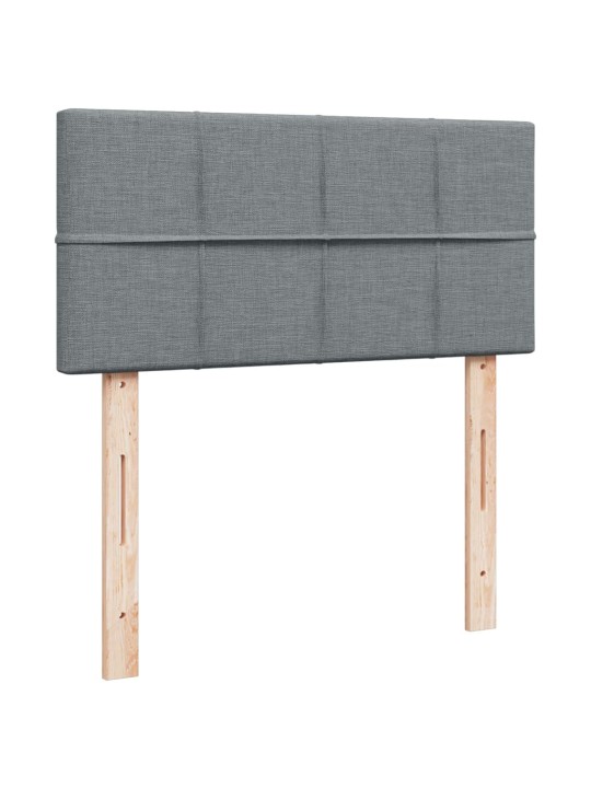 Box spring postel s matrací světle šedý 100 x 200 cm textil