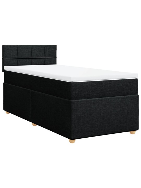 Box spring postel s matrací černá 100 x 200 cm textil
