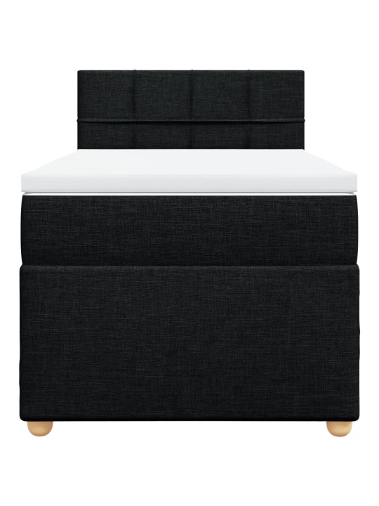 Box spring postel s matrací černá 100 x 200 cm textil