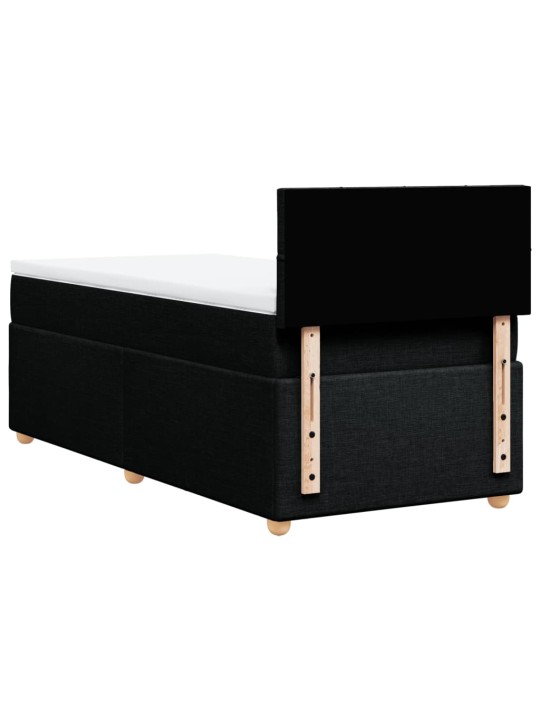 Box spring postel s matrací černá 100 x 200 cm textil