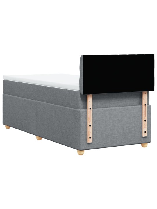 Box spring postel s matrací světle šedý 100 x 200 cm textil