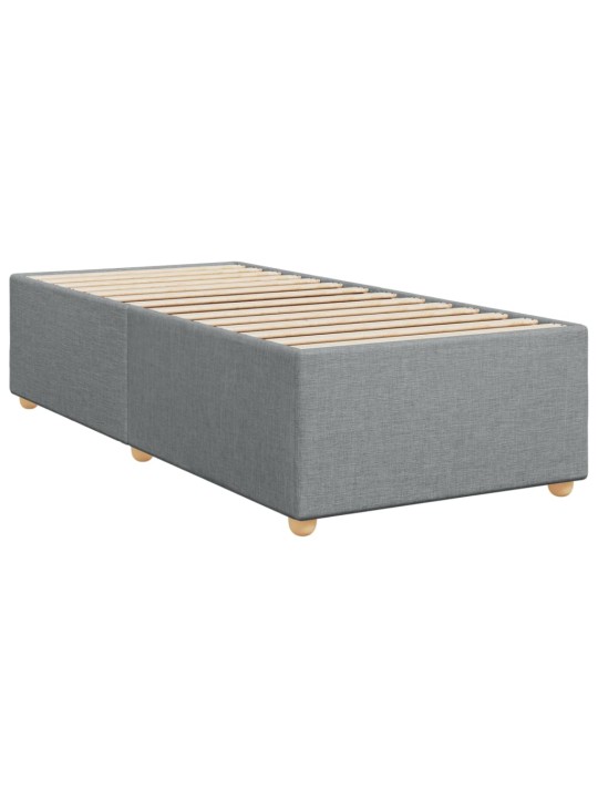 Box spring postel s matrací světle šedý 100 x 200 cm textil