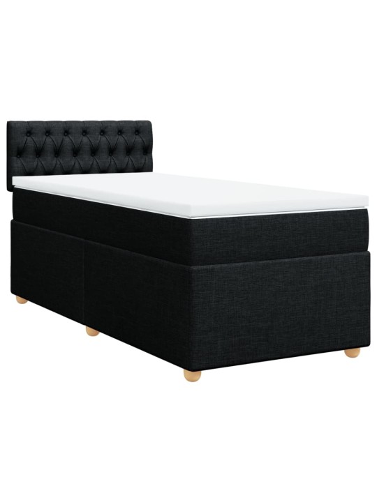 Box spring postel s matrací černá 100 x 200 cm textil