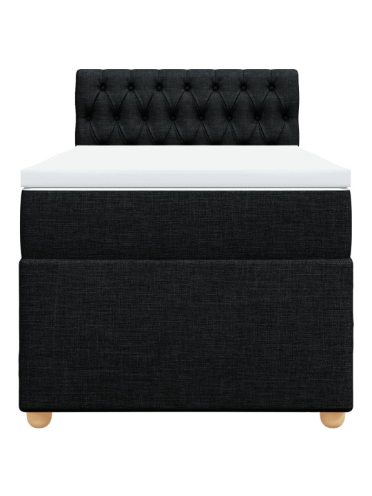 Box spring postel s matrací černá 100 x 200 cm textil
