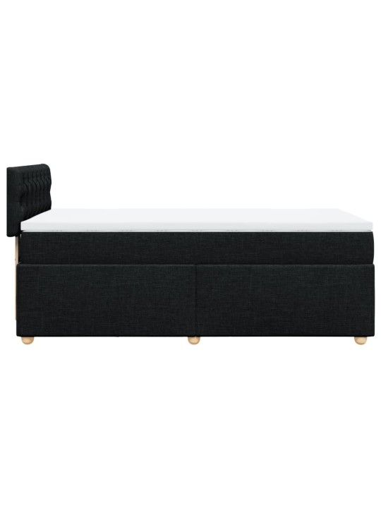 Box spring postel s matrací černá 100 x 200 cm textil