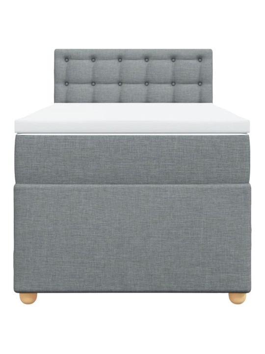 Box spring postel s matrací světle šedý 100 x 200 cm textil