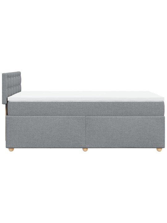 Box spring postel s matrací světle šedý 100 x 200 cm textil