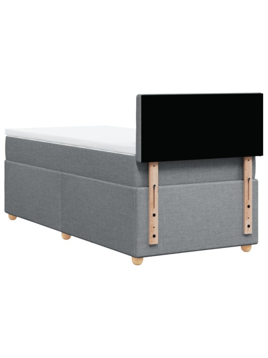 Box spring postel s matrací světle šedý 100 x 200 cm textil