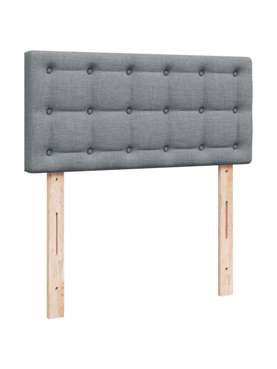 Box spring postel s matrací světle šedý 100 x 200 cm textil