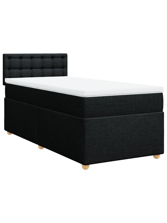 Box spring postel s matrací černá 100 x 200 cm textil