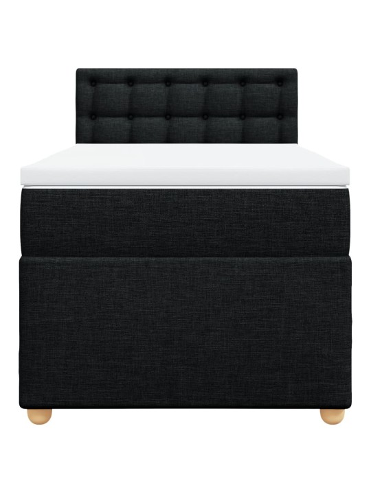 Box spring postel s matrací černá 100 x 200 cm textil