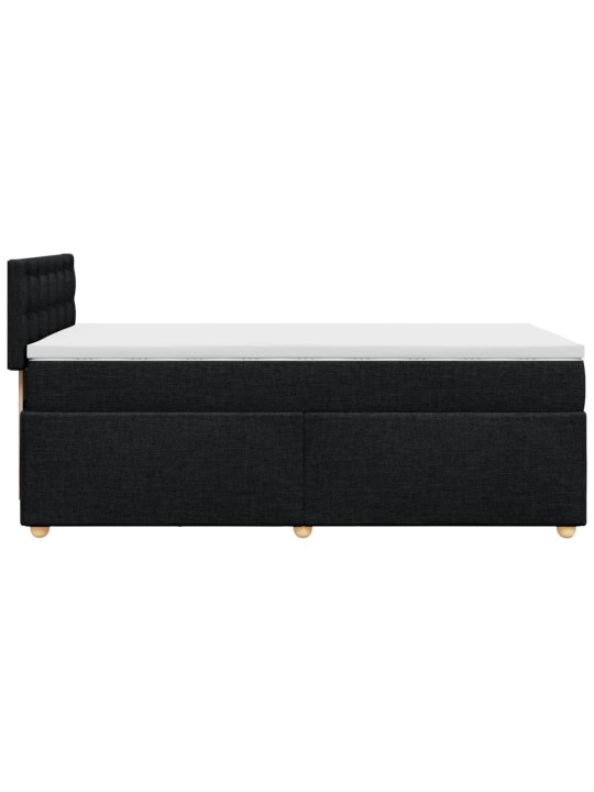 Box spring postel s matrací černá 100 x 200 cm textil