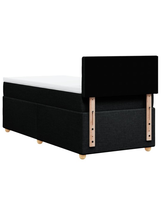Box spring postel s matrací černá 100 x 200 cm textil