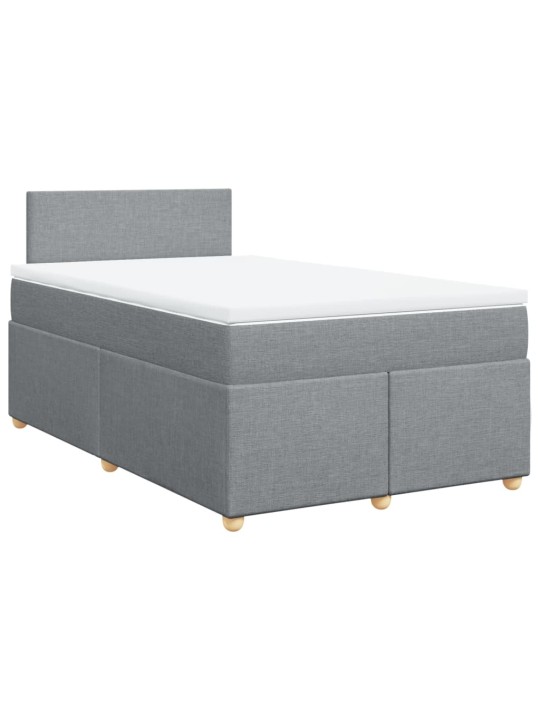 Box spring postel s matrací světle šedá 120x190 cm textil