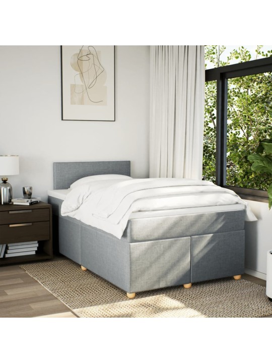 Box spring postel s matrací světle šedá 120x190 cm textil