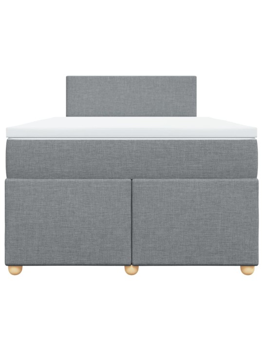 Box spring postel s matrací světle šedá 120x190 cm textil