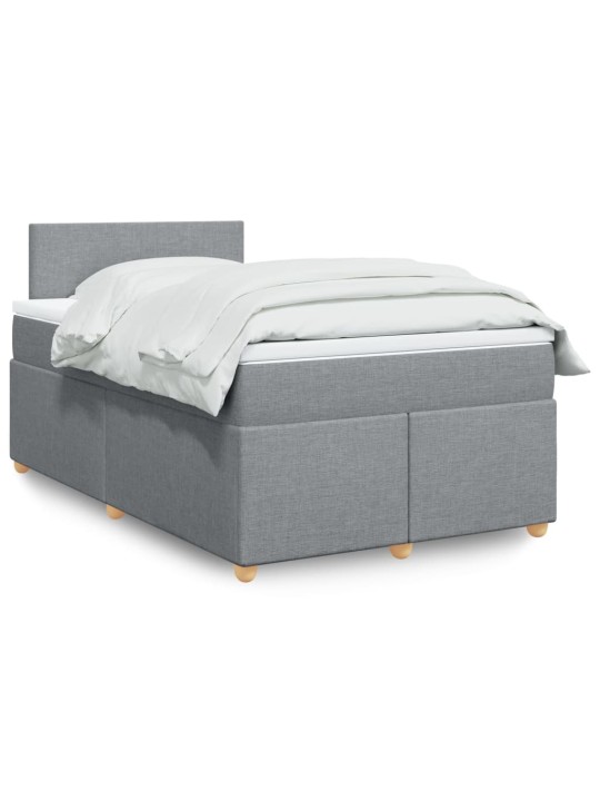 Box spring postel s matrací světle šedá 120x190 cm textil