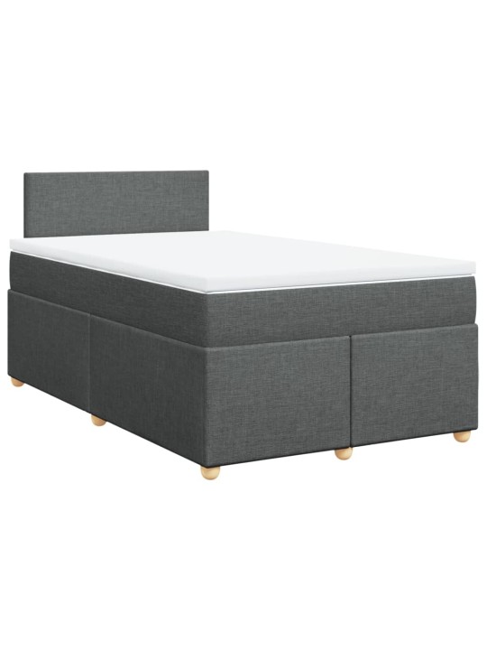 Box spring postel s matrací tmavě šedá 120x190 cm textil