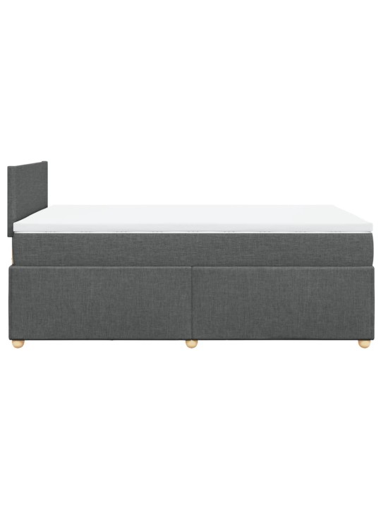 Box spring postel s matrací tmavě šedá 120x190 cm textil