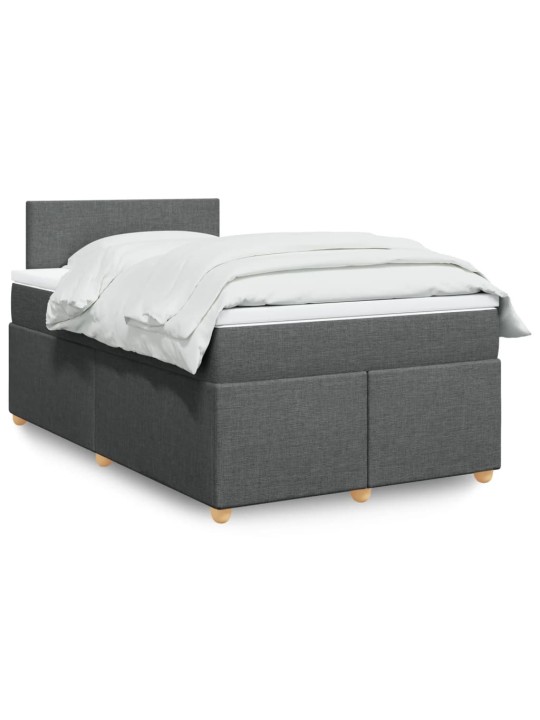 Box spring postel s matrací tmavě šedá 120x190 cm textil