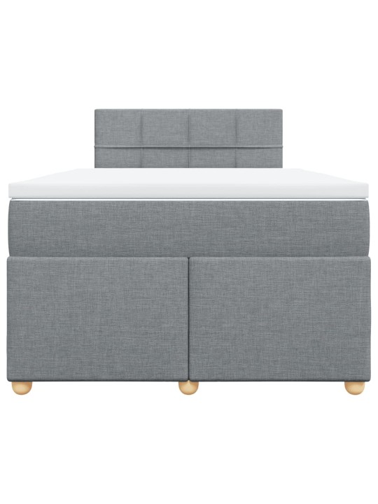 Box spring postel s matrací světle šedá 120x190 cm textil