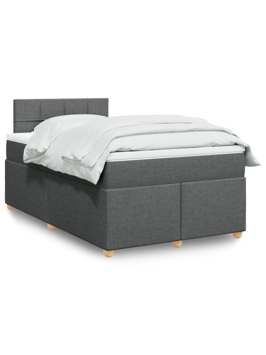 Box spring postel s matrací tmavě šedá 120x190 cm textil