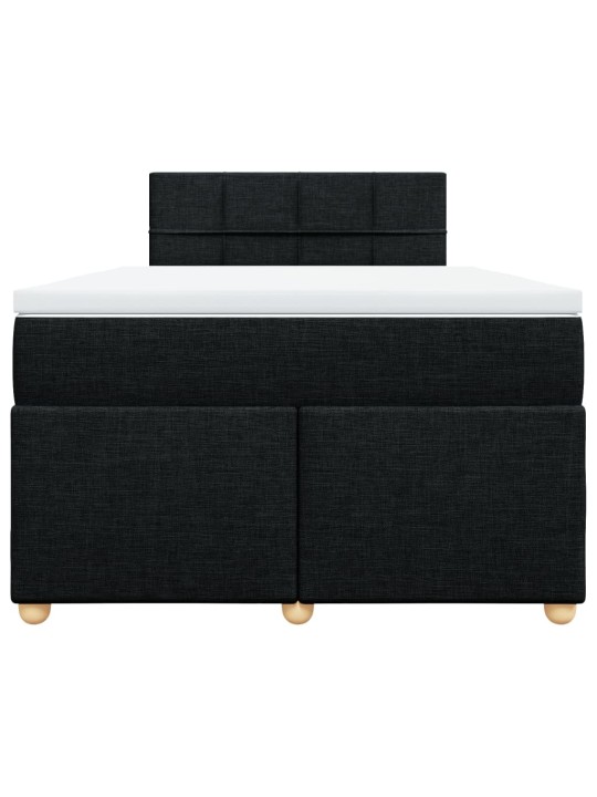 Box spring postel s matrací černá 120x190 cm textil