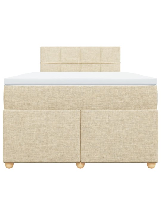 Box spring postel s matrací krémová 120x190 cm textil
