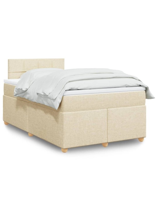 Box spring postel s matrací krémová 120x190 cm textil