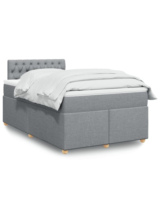 Box spring postel s matrací světle šedá 120x190 cm textil