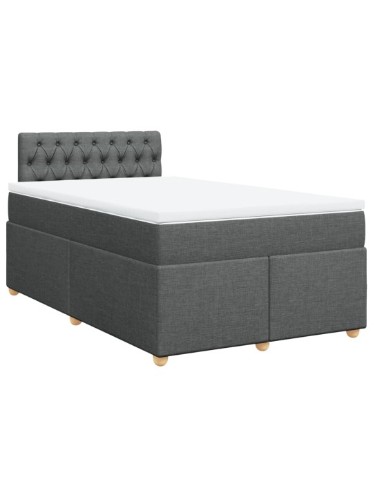 Box spring postel s matrací tmavě šedá 120x190 cm textil
