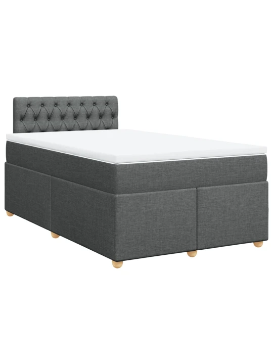 Box spring postel s matrací tmavě šedá 120x190 cm textil