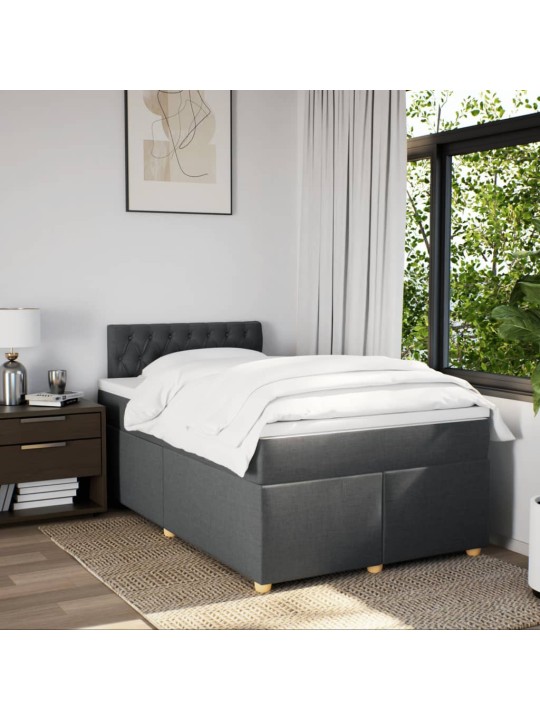 Box spring postel s matrací tmavě šedá 120x190 cm textil