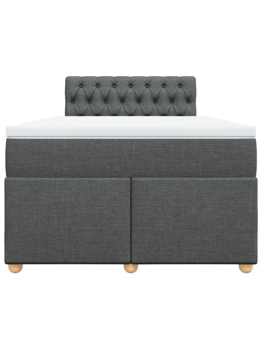 Box spring postel s matrací tmavě šedá 120x190 cm textil